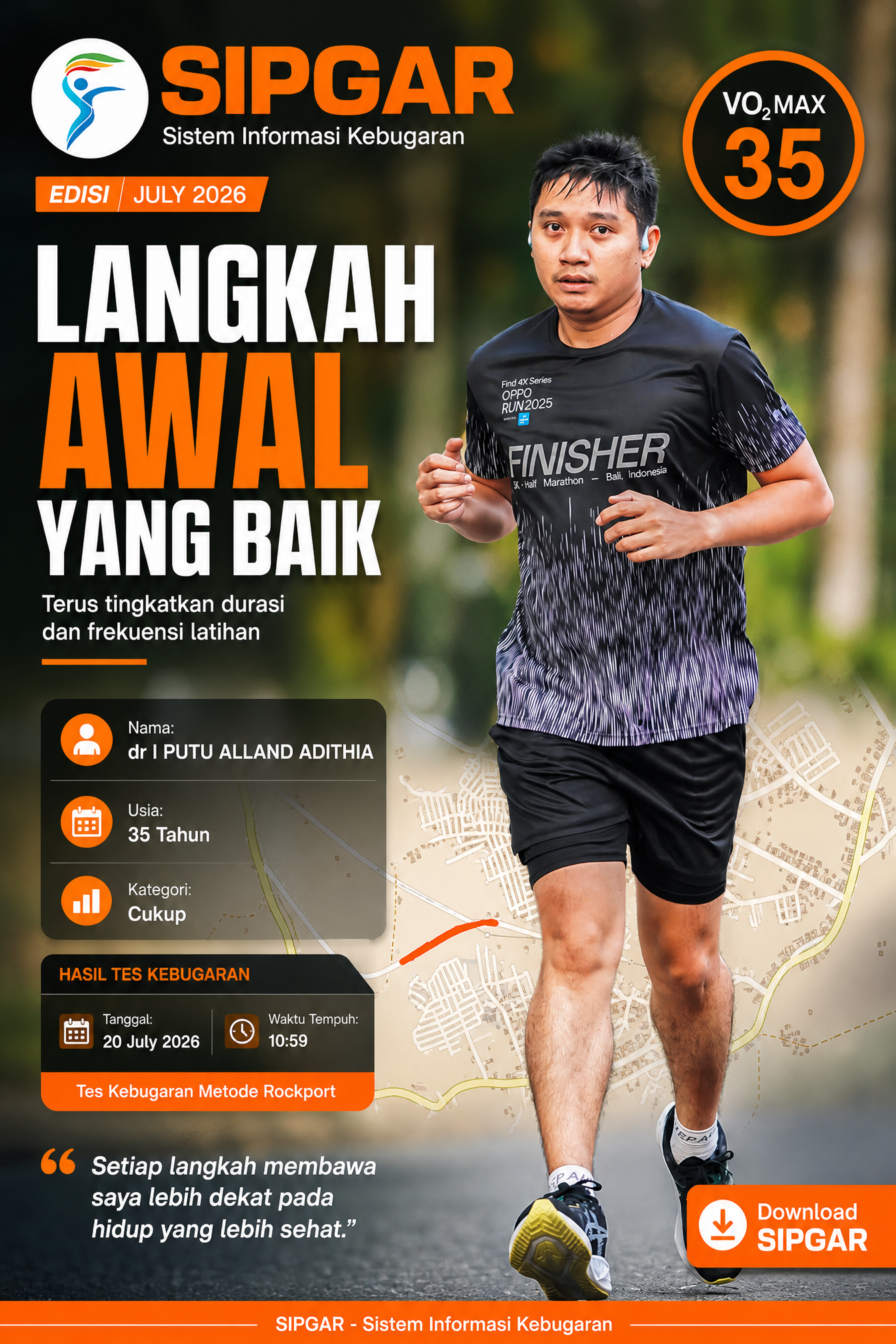 Cover hasil tes kebugaran dr I PUTU ALLAND ADITHIA