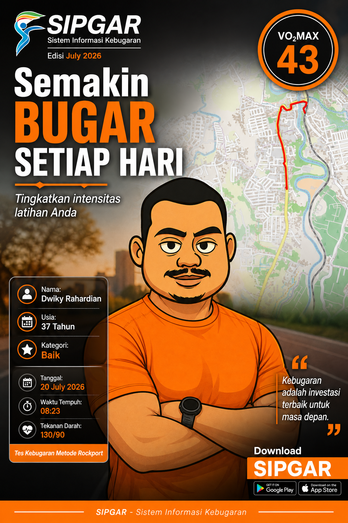 Cover hasil tes kebugaran Dwiky Rahardian