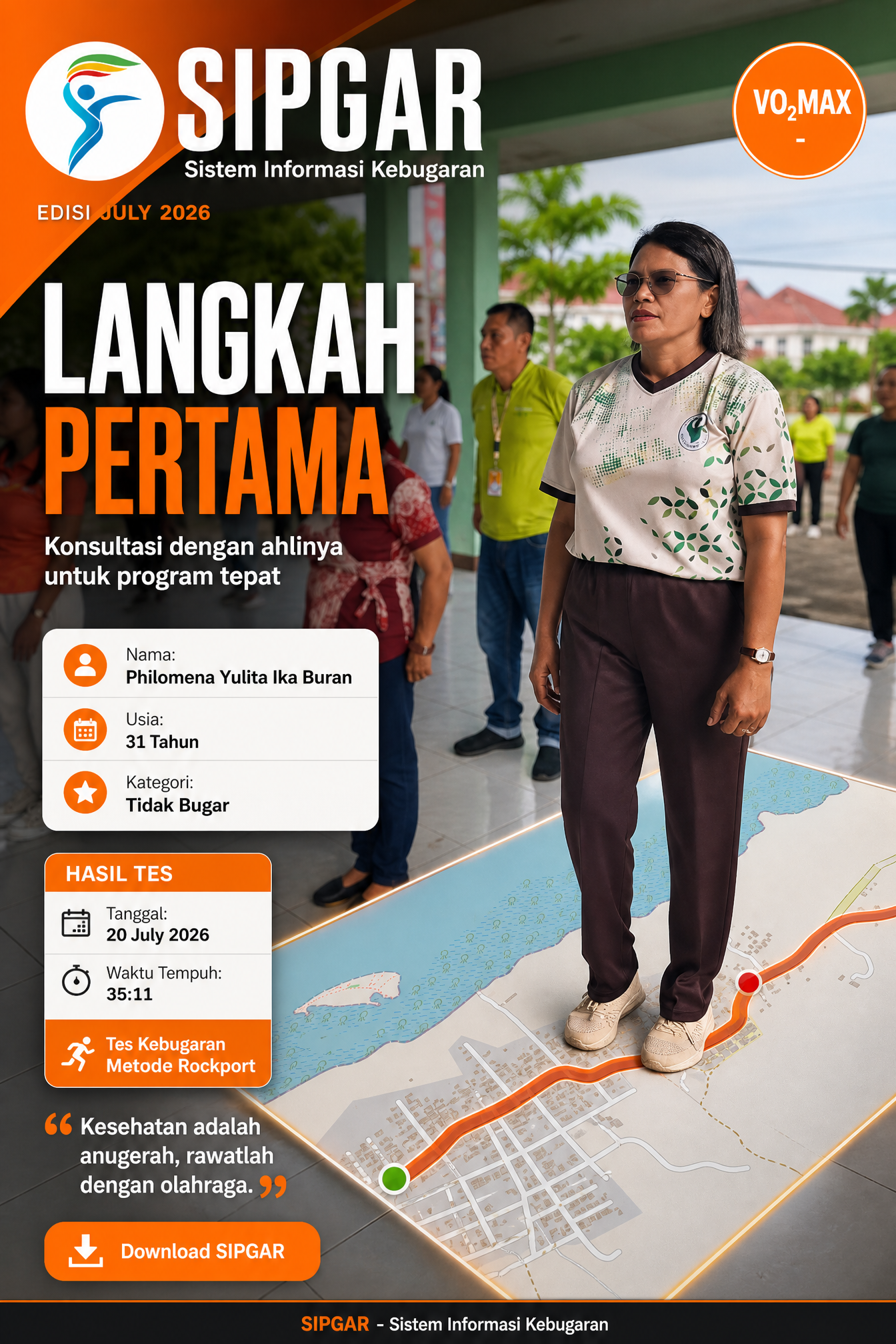 Cover hasil tes kebugaran Philomena Yulita Ika Buran