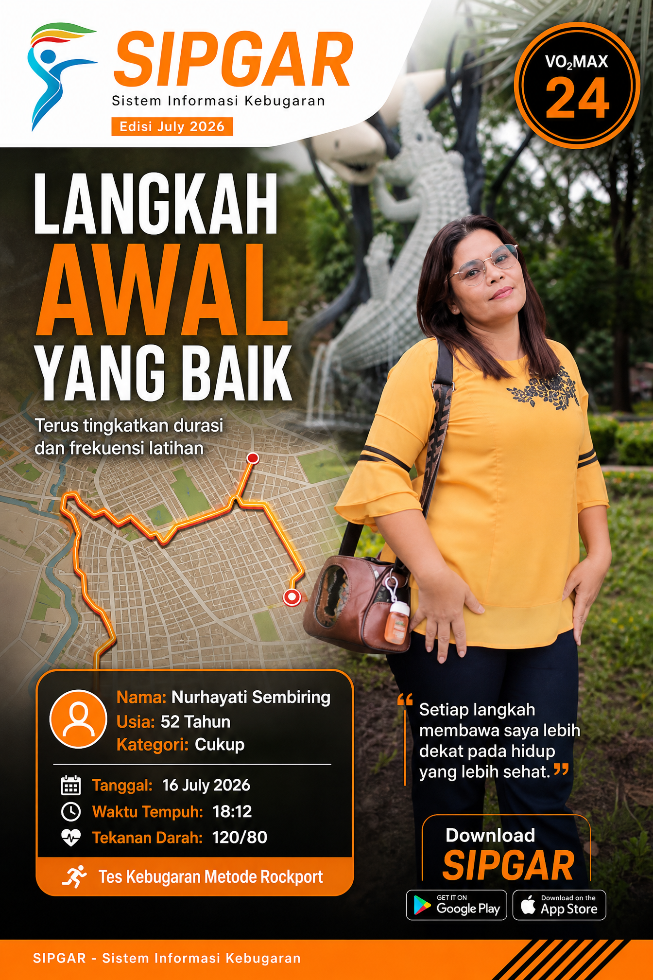 Cover hasil tes kebugaran Nurhayati Sembiring
