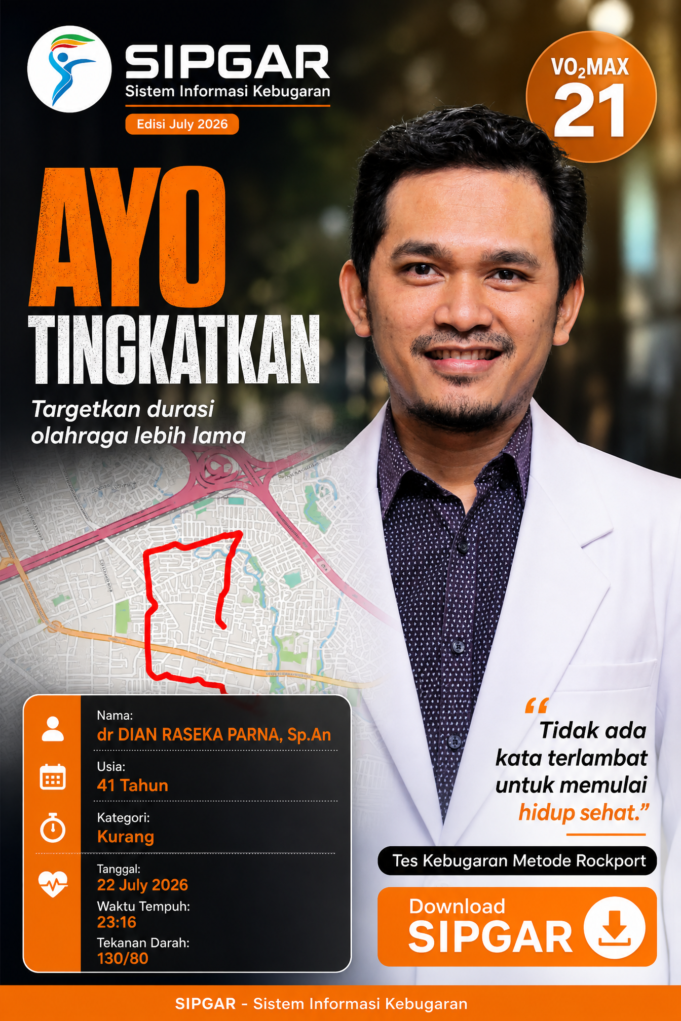 Cover hasil tes kebugaran dr DIAN RASEKA PARNA, Sp.An