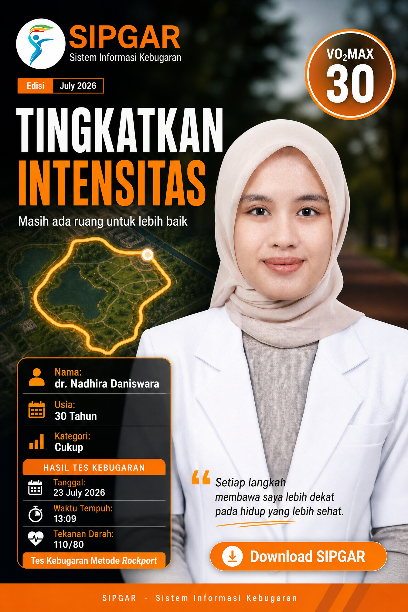 Cover hasil tes kebugaran dr. Nadhira Daniswara