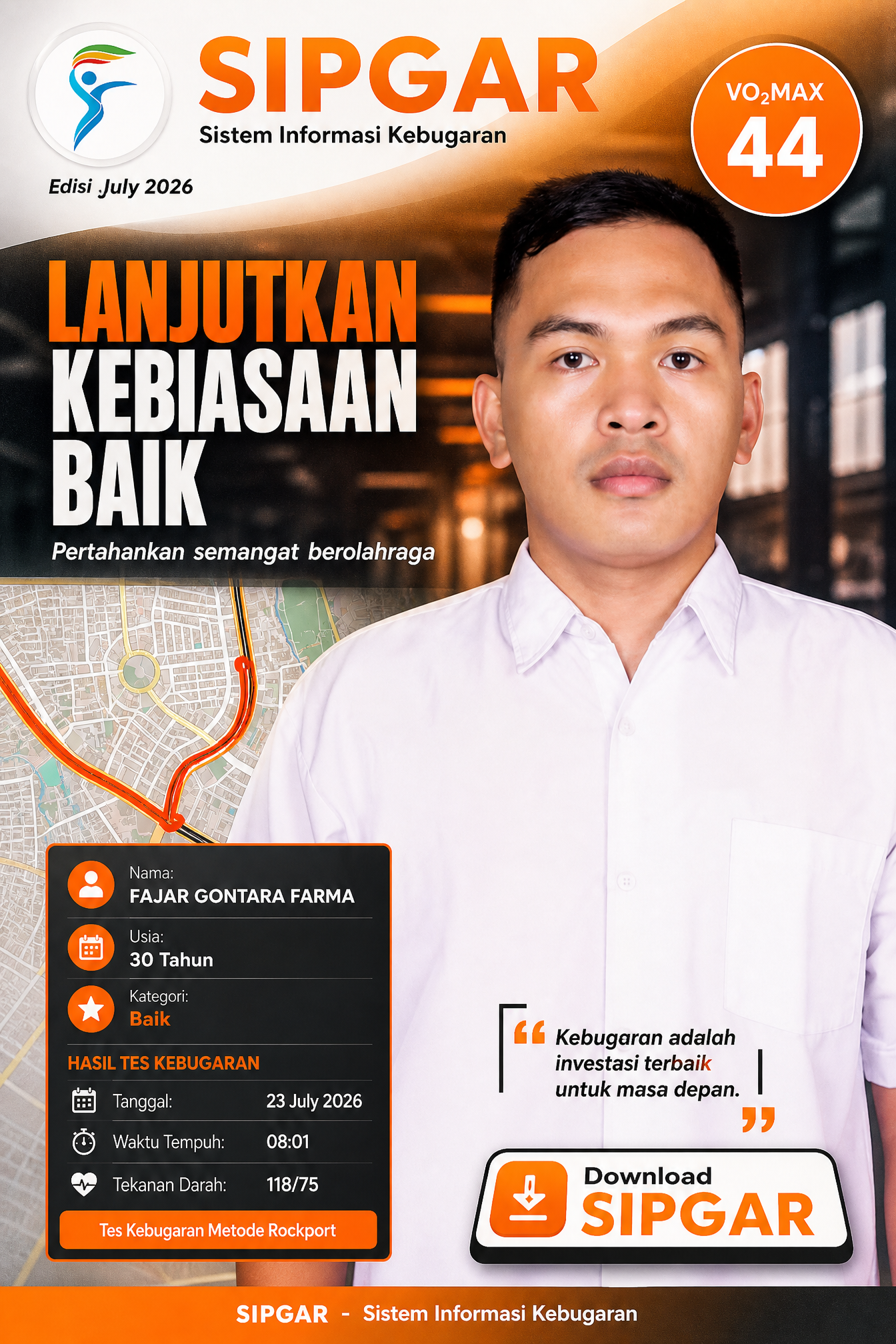 Cover hasil tes kebugaran FAJAR GONTARA FARMA