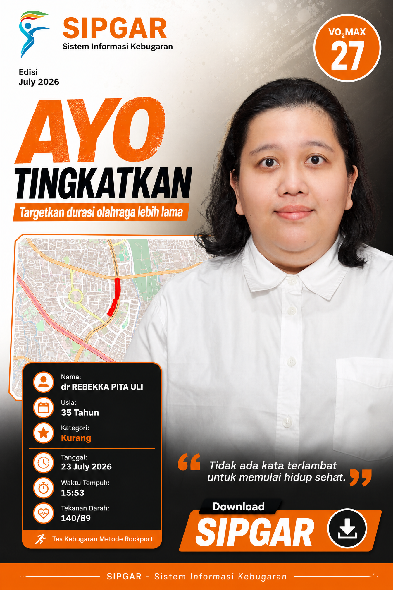 Cover hasil tes kebugaran dr REBEKKA PITA ULI