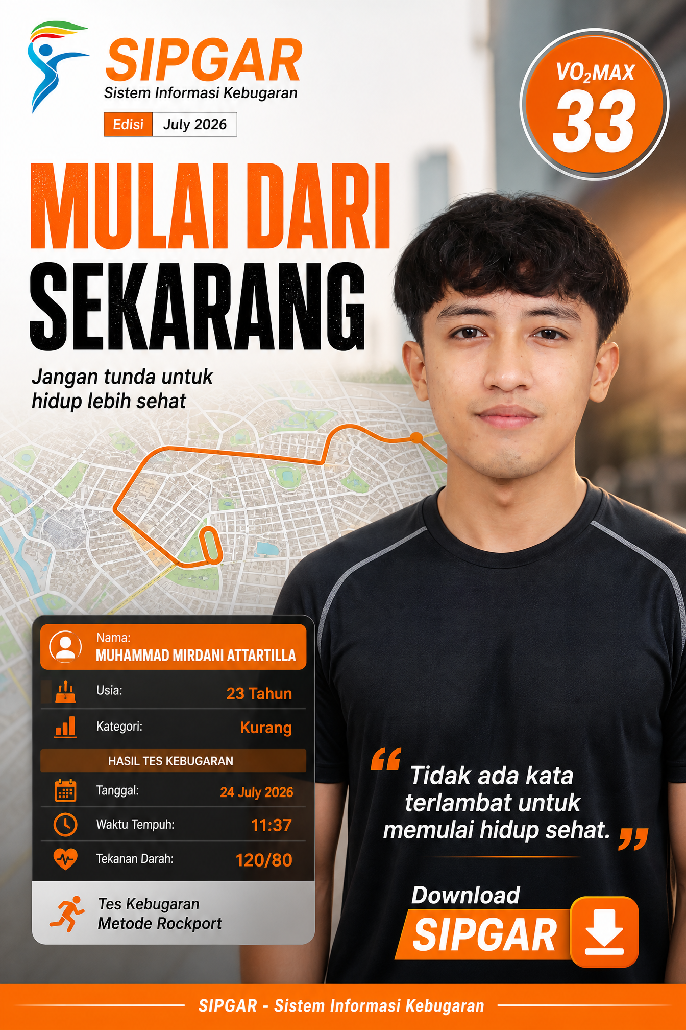 Cover hasil tes kebugaran MUHAMMAD MIRDANI ATTARTILLA