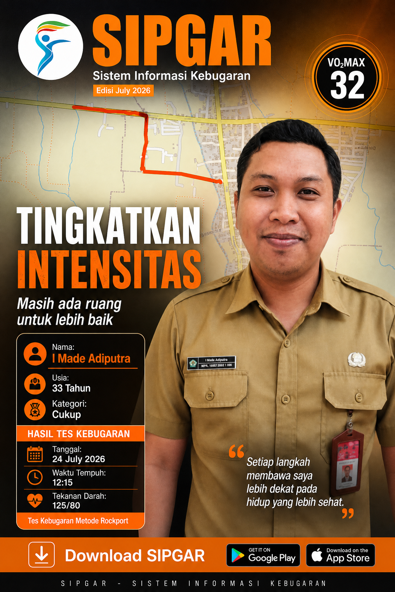 Cover hasil tes kebugaran I Made Adiputra