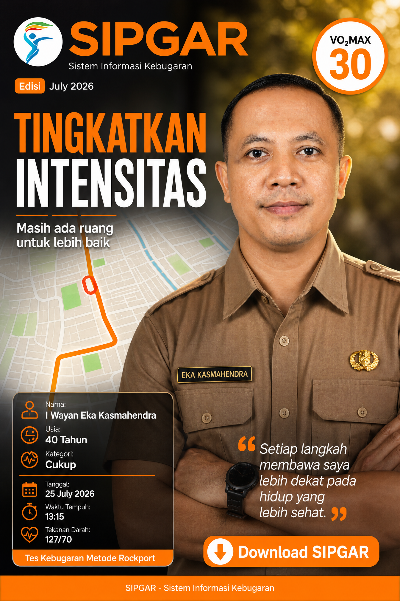 Cover hasil tes kebugaran I Wayan Eka Kasmahendra