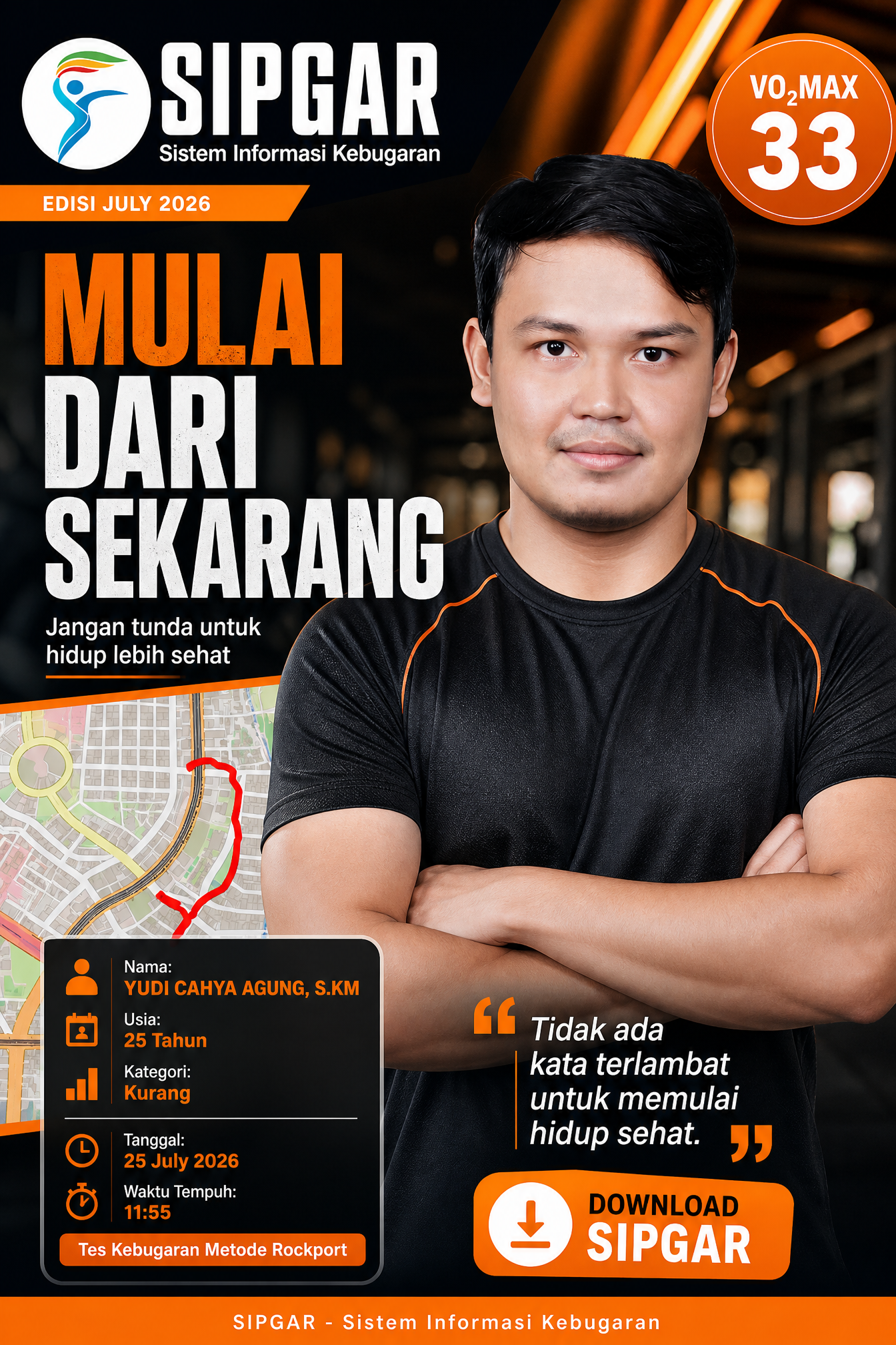 Cover hasil tes kebugaran YUDI CAHYA AGUNG, S.KM