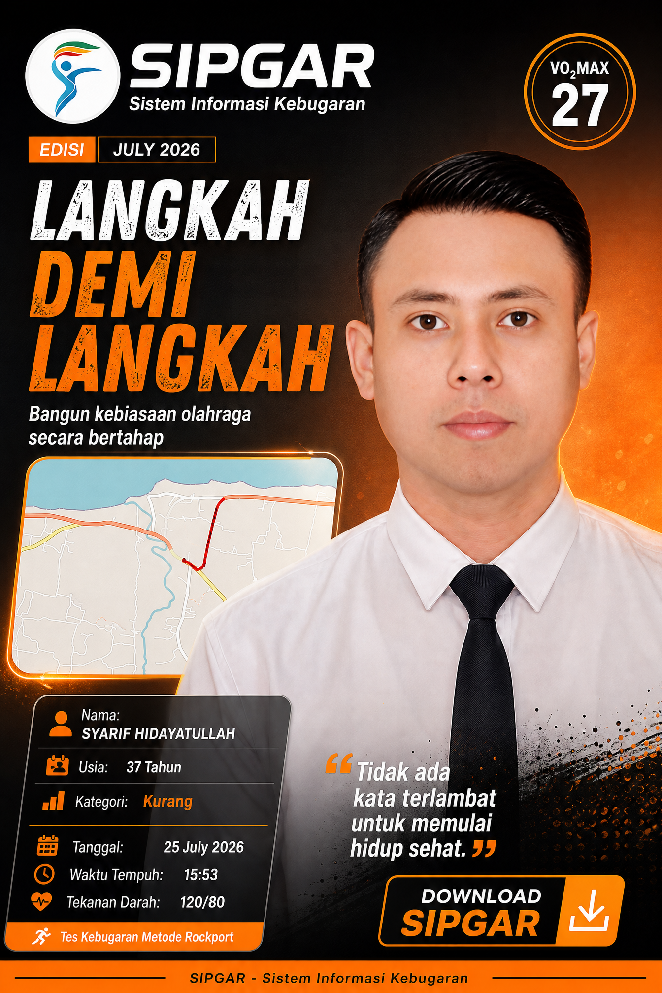 Cover hasil tes kebugaran SYARIF HIDAYATULLAH