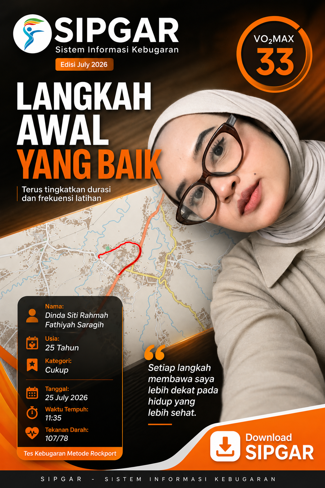 Cover hasil tes kebugaran Dinda Siti Rahmah Fathiyah Saragih