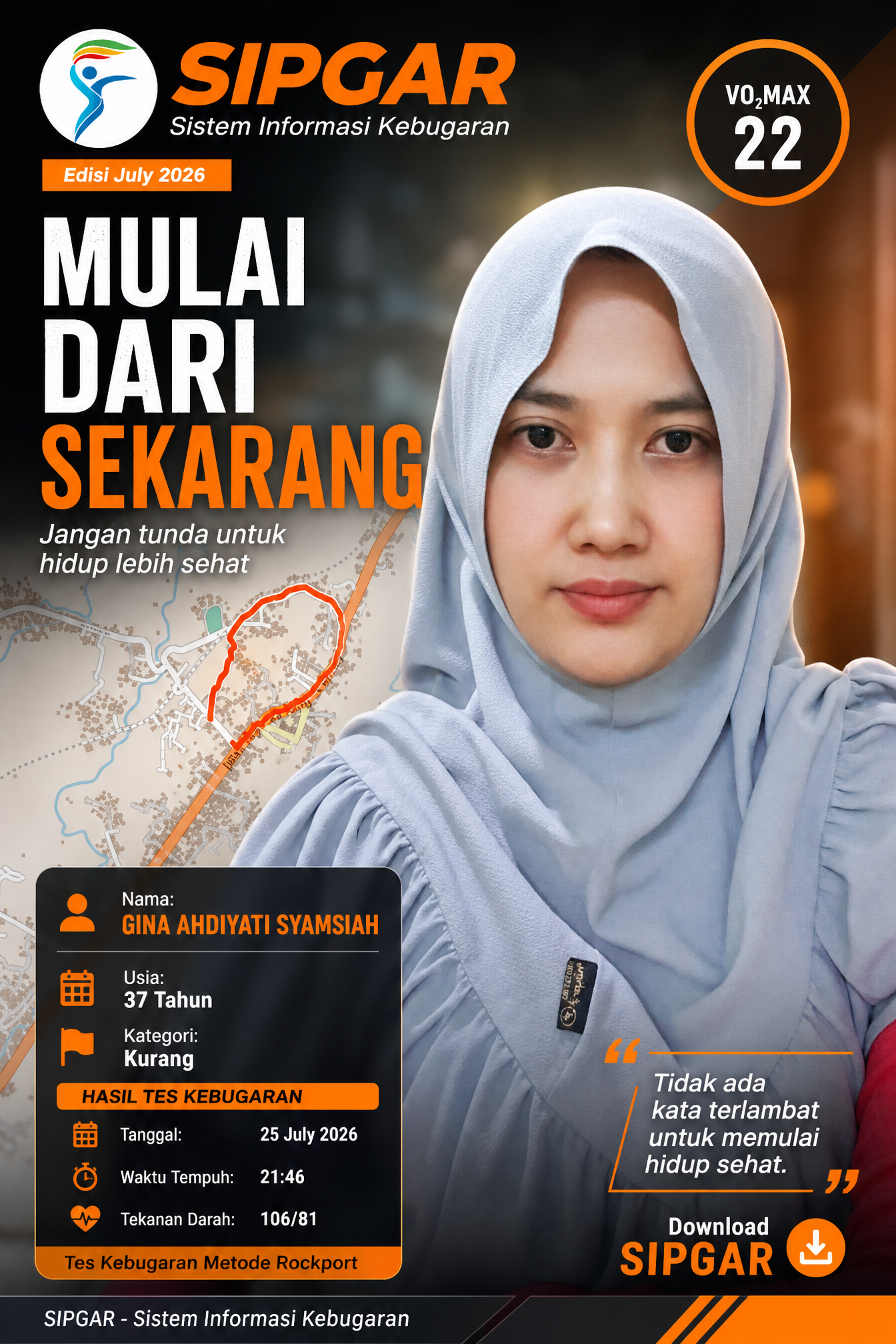 Cover hasil tes kebugaran GINA AHDIYATI SYAMSIAH