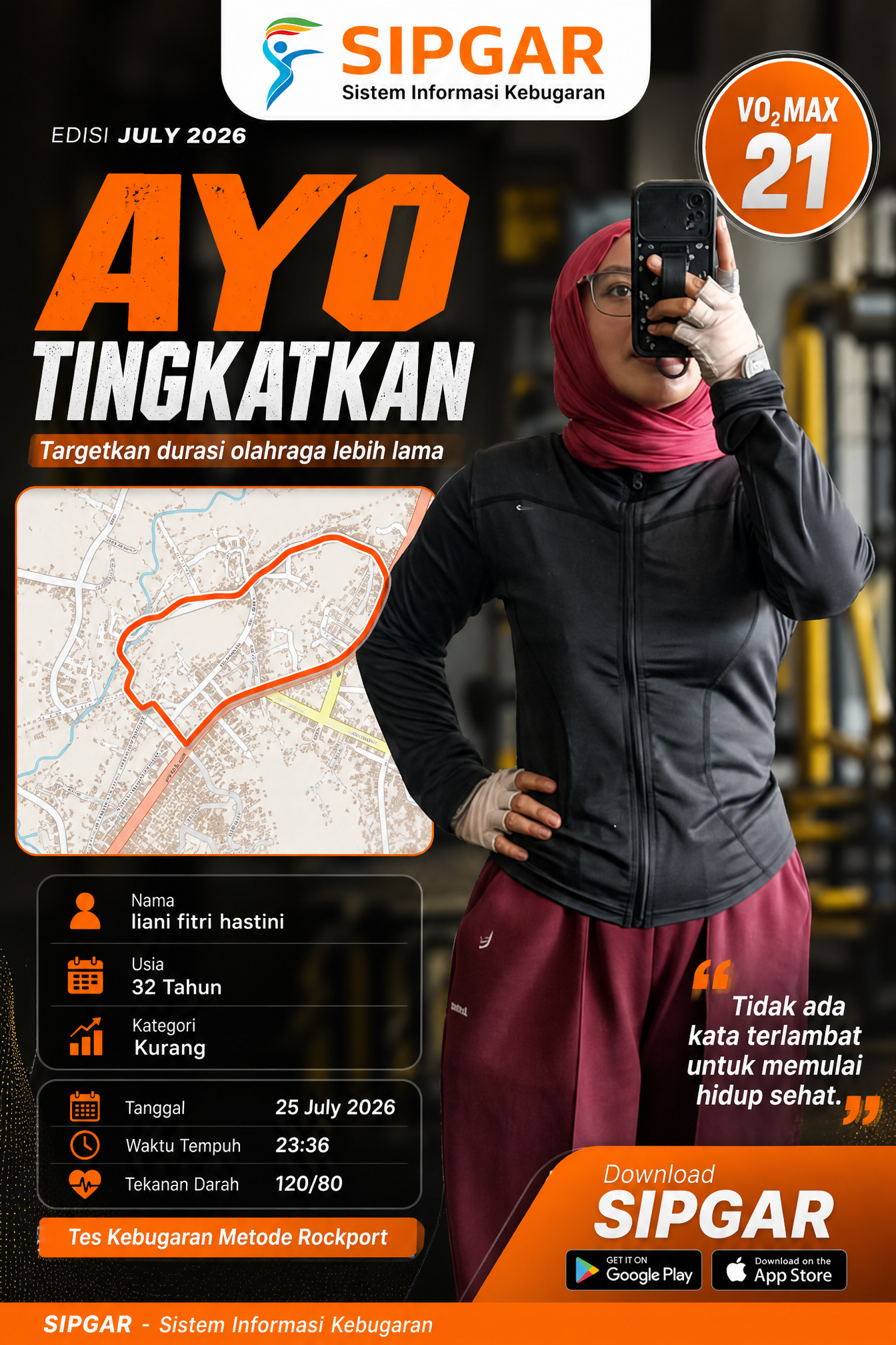 Cover hasil tes kebugaran liani fitri hastini