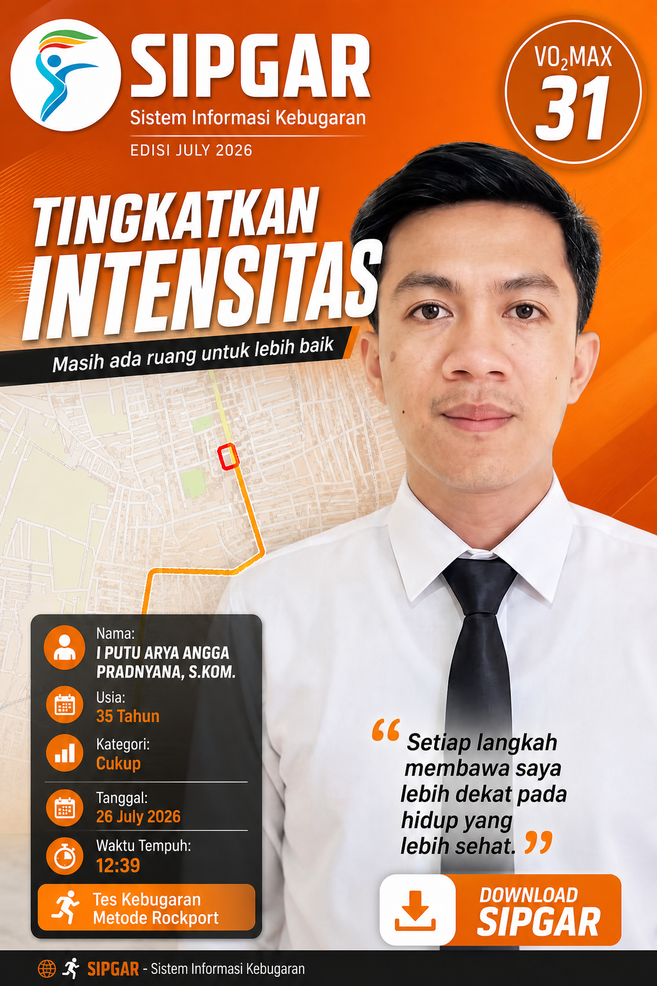 Cover hasil tes kebugaran I PUTU ARYA ANGGA PRADNYANA, S.KOM.