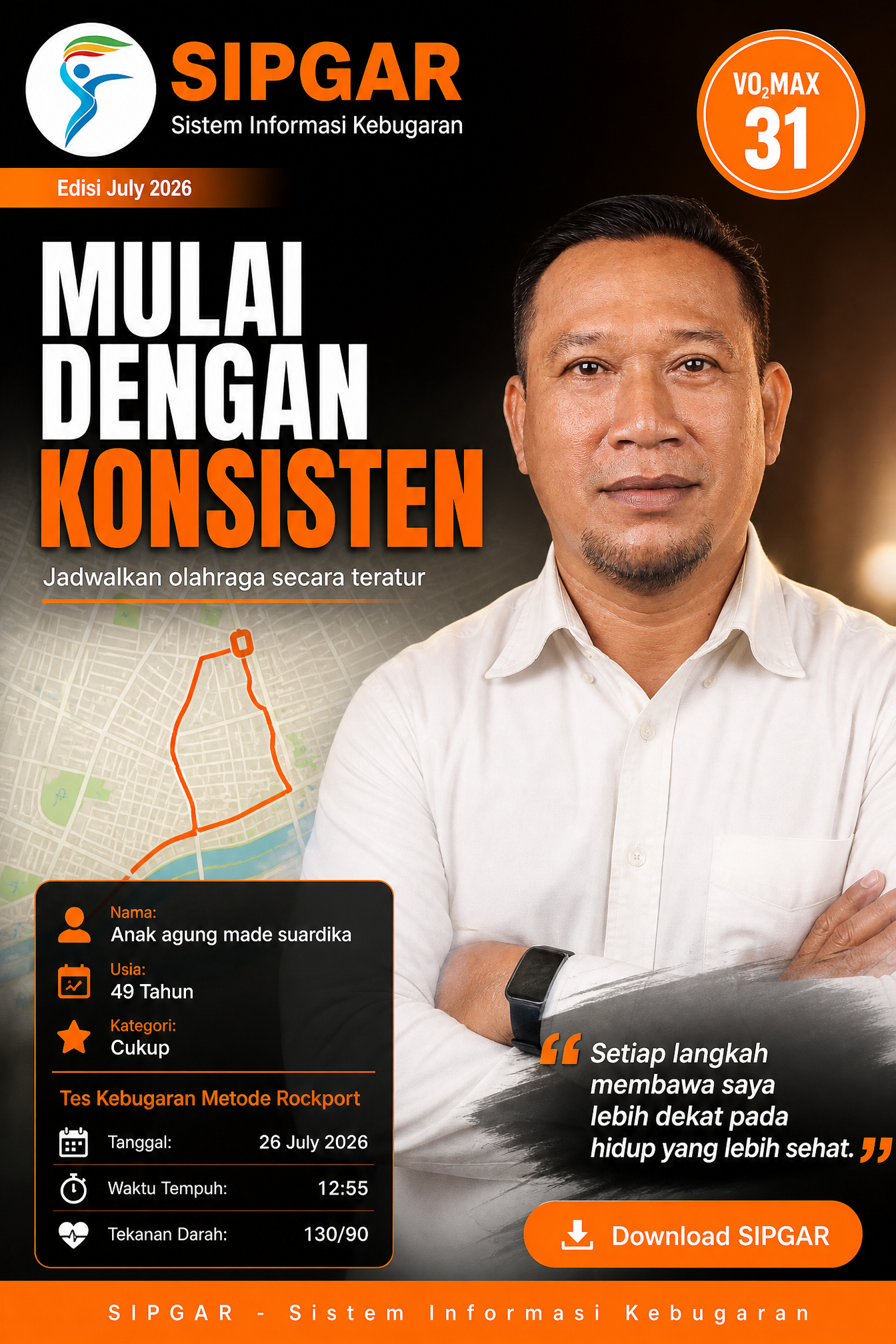 Cover hasil tes kebugaran Anak agung made suardika