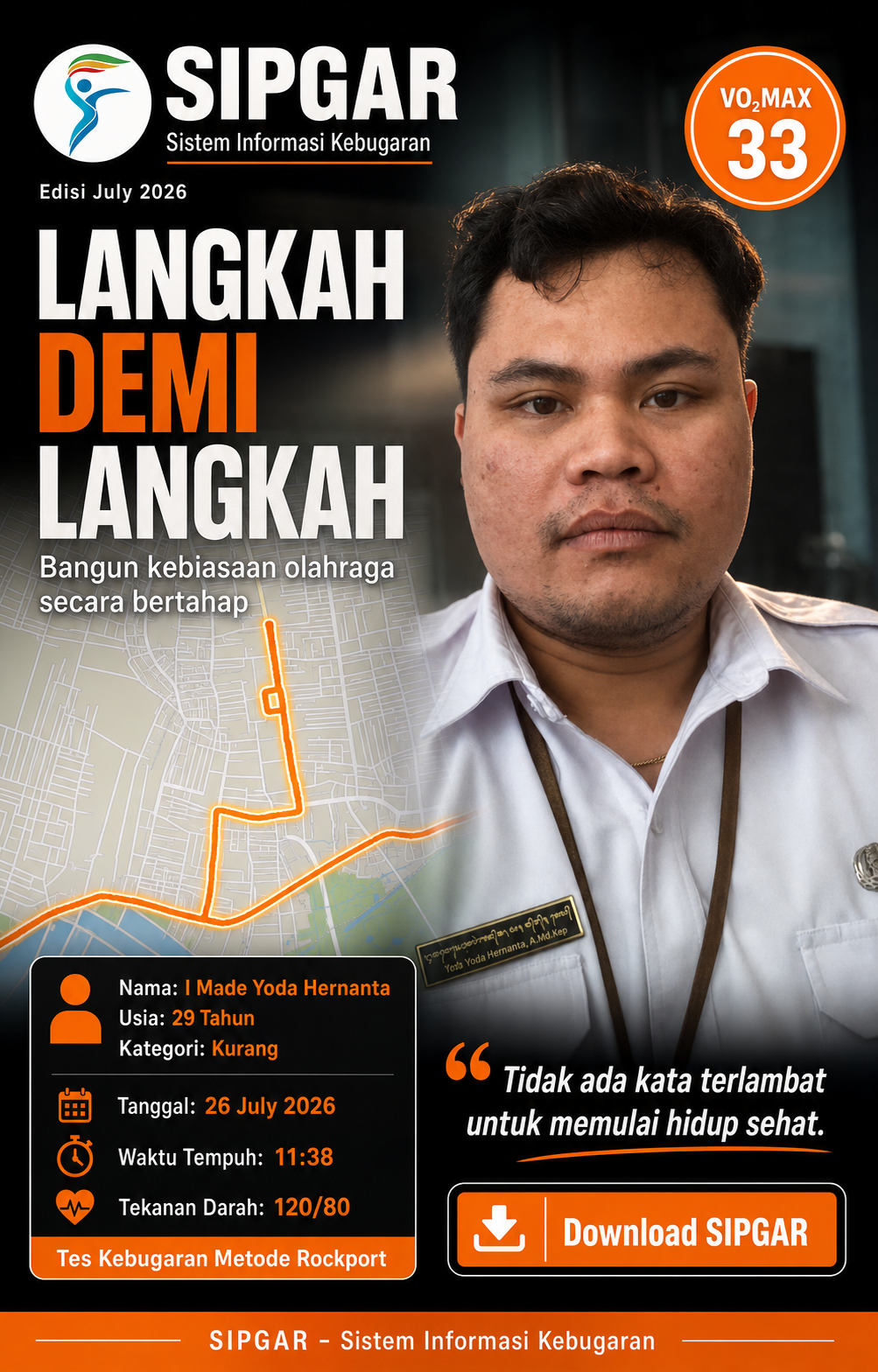 Cover hasil tes kebugaran I Made Yoda Hernanta
