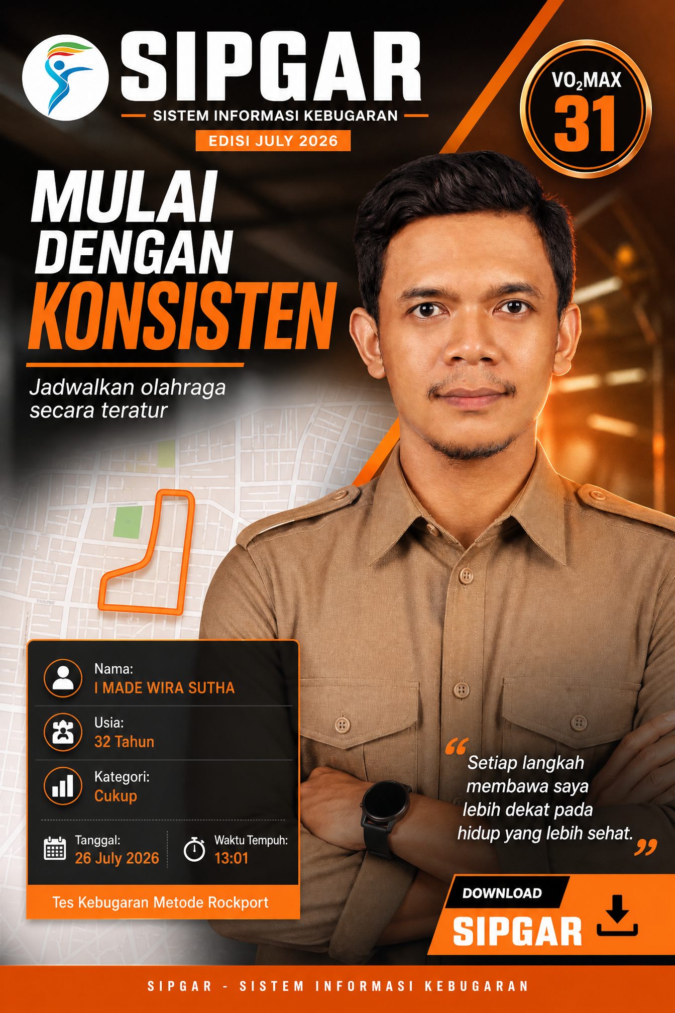 Cover hasil tes kebugaran I MADE WIRA SUTHA