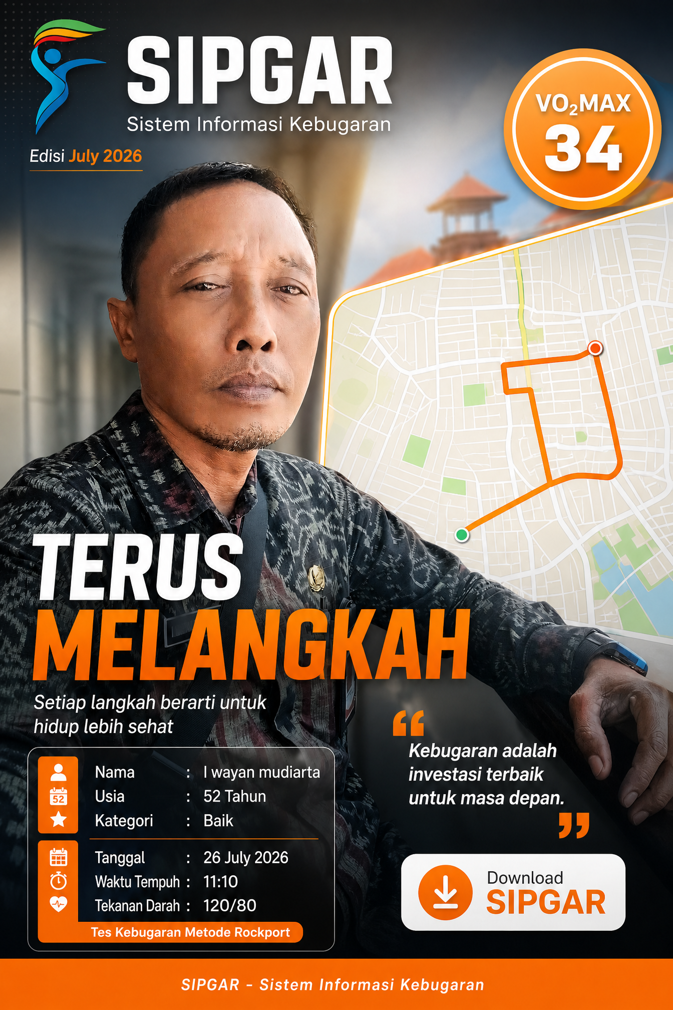 Cover hasil tes kebugaran I wayan mudiarta