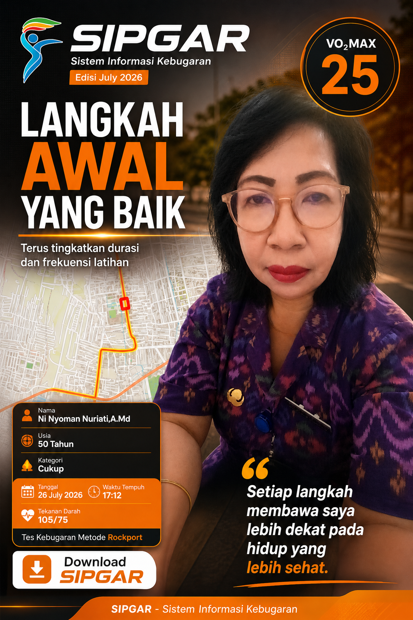 Cover hasil tes kebugaran Ni Nyoman Nuriati,A.Md