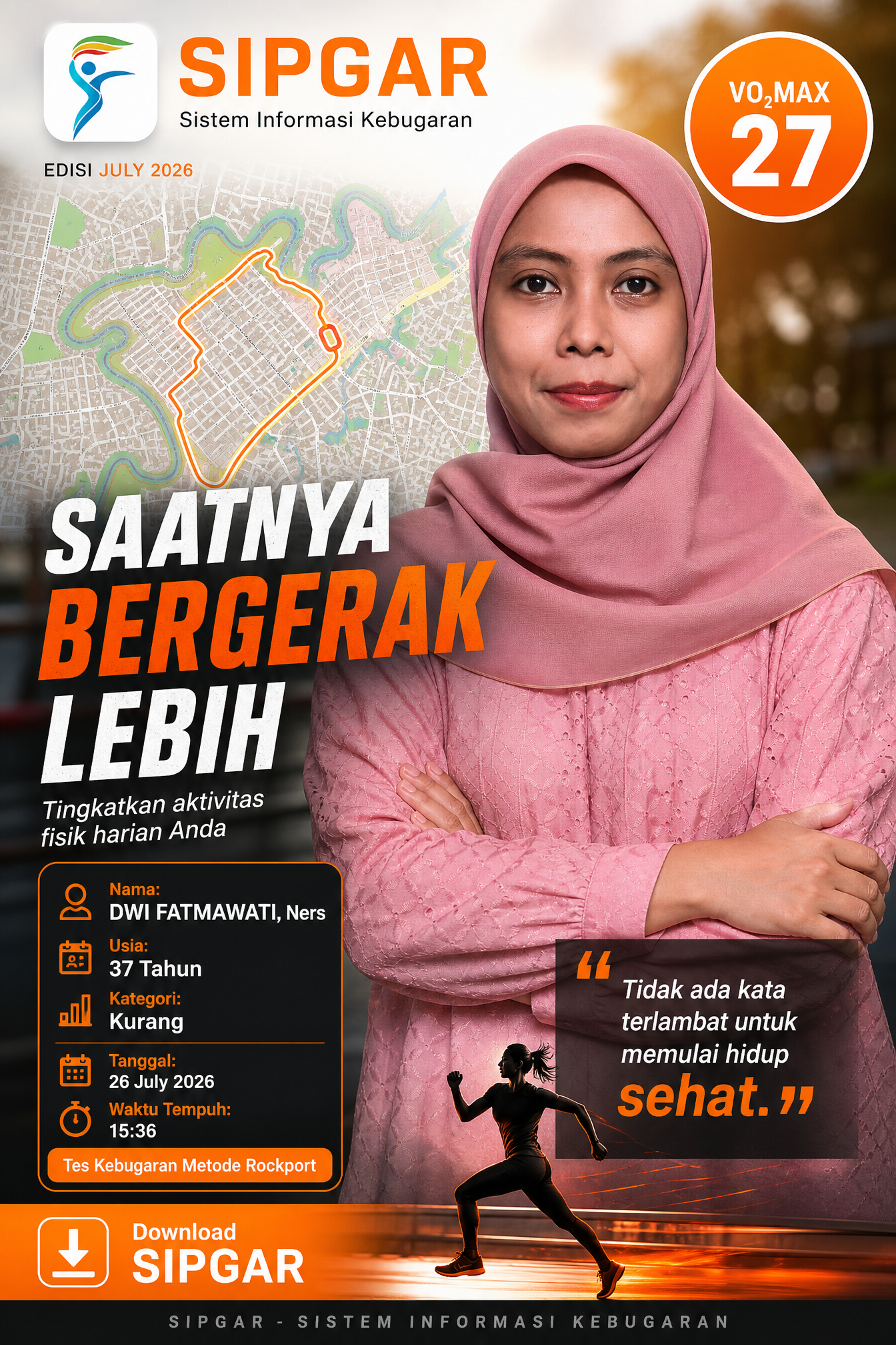 Cover hasil tes kebugaran DWI FATMAWATI, Ners