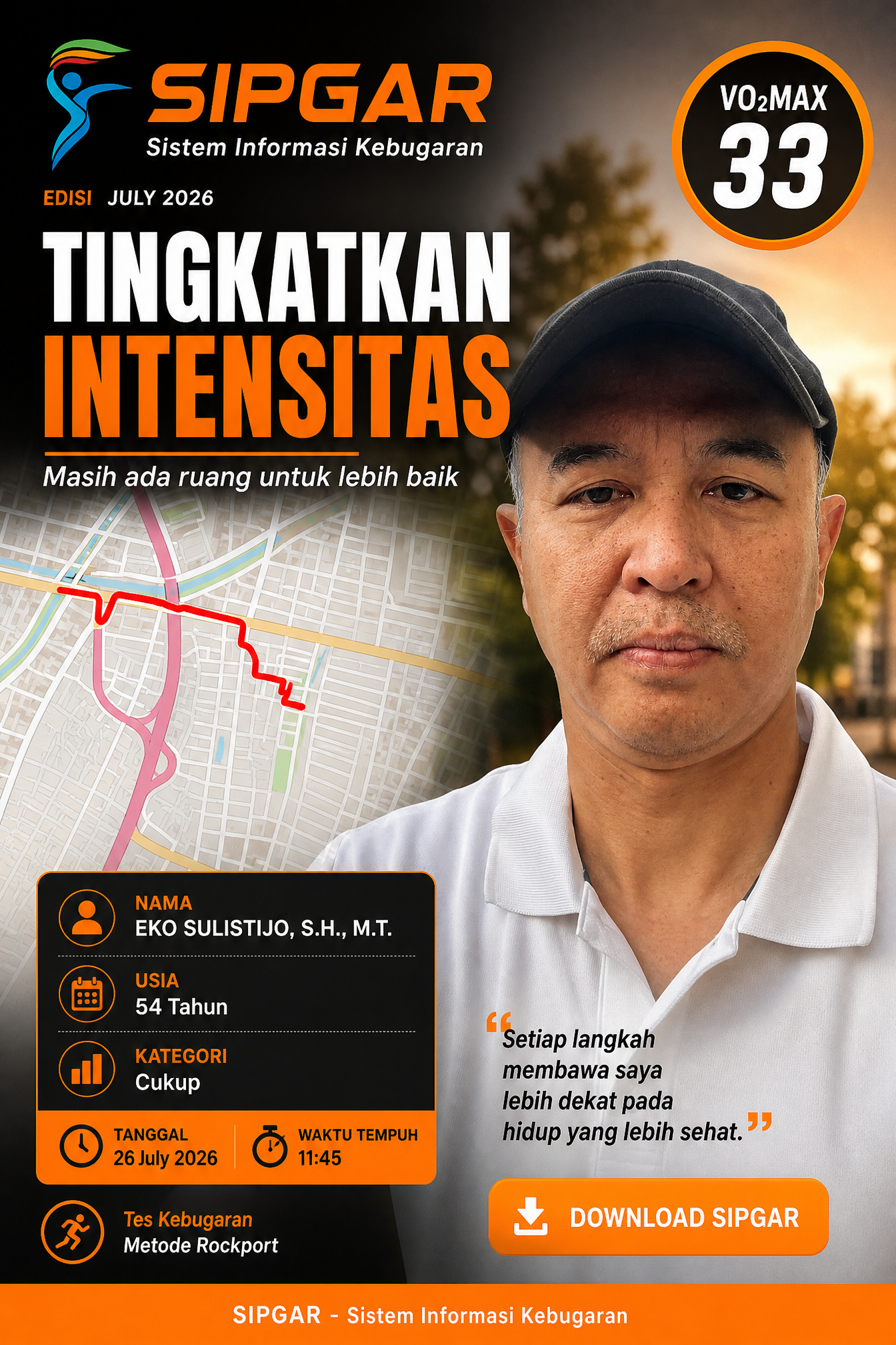 Cover hasil tes kebugaran EKO SULISTIJO, S.H., M.T.