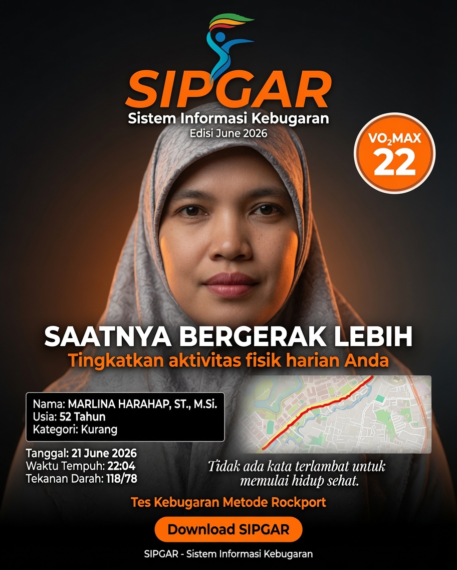 Cover hasil tes kebugaran MARLINA HARAHAP, ST., M.Si.