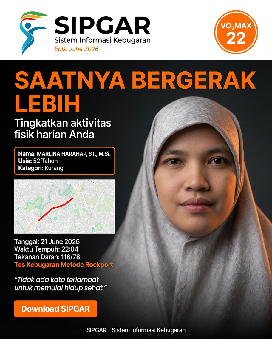 Cover hasil tes kebugaran MARLINA HARAHAP, ST., M.Si.
