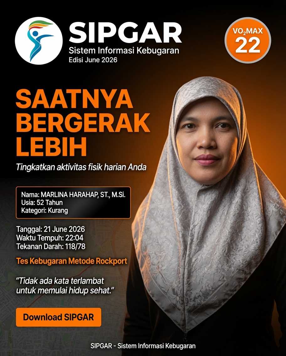Cover hasil tes kebugaran MARLINA HARAHAP, ST., M.Si.
