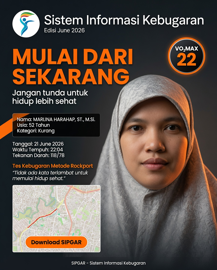 Cover hasil tes kebugaran MARLINA HARAHAP, ST., M.Si.