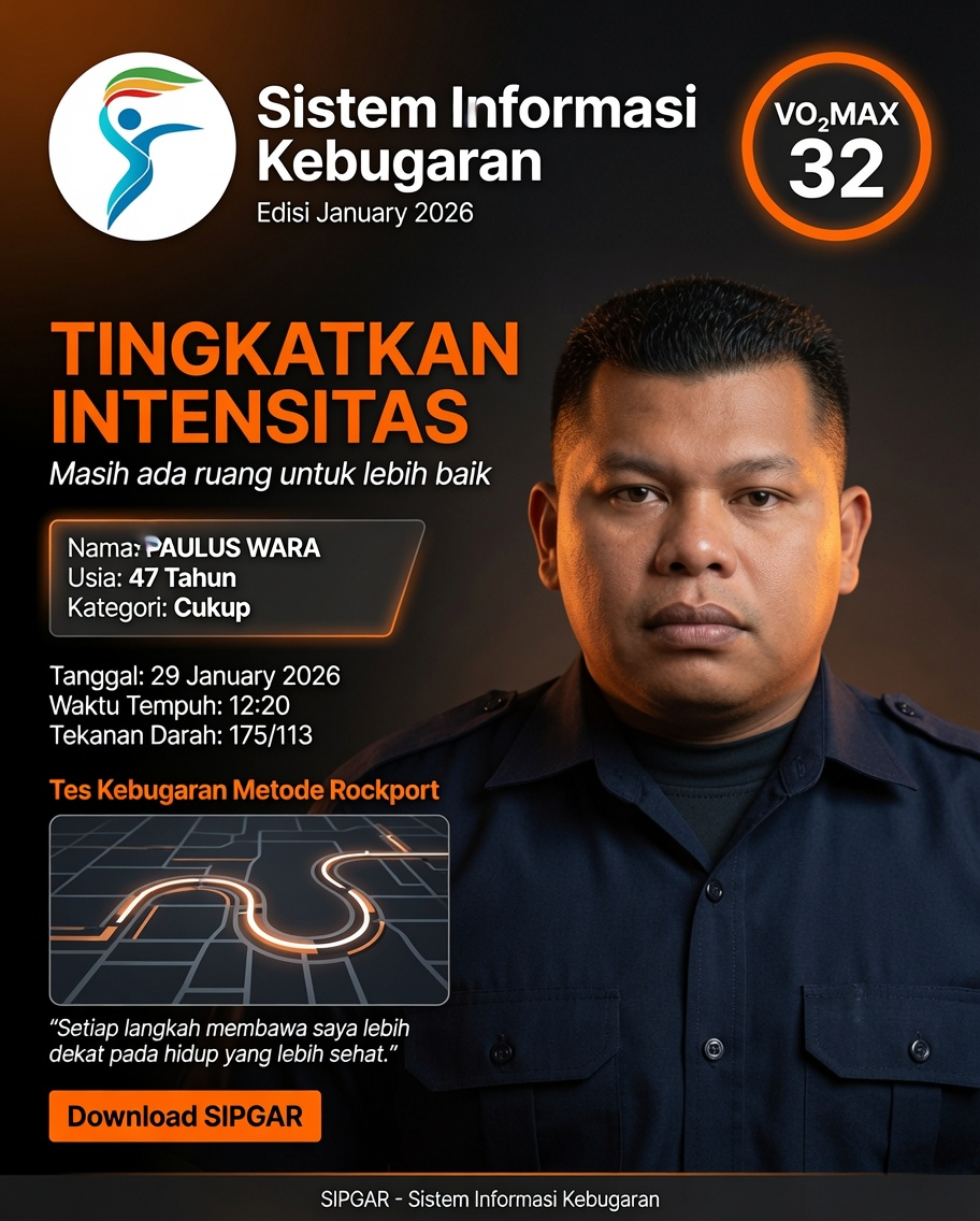 Cover hasil tes kebugaran PAULUS WARA
