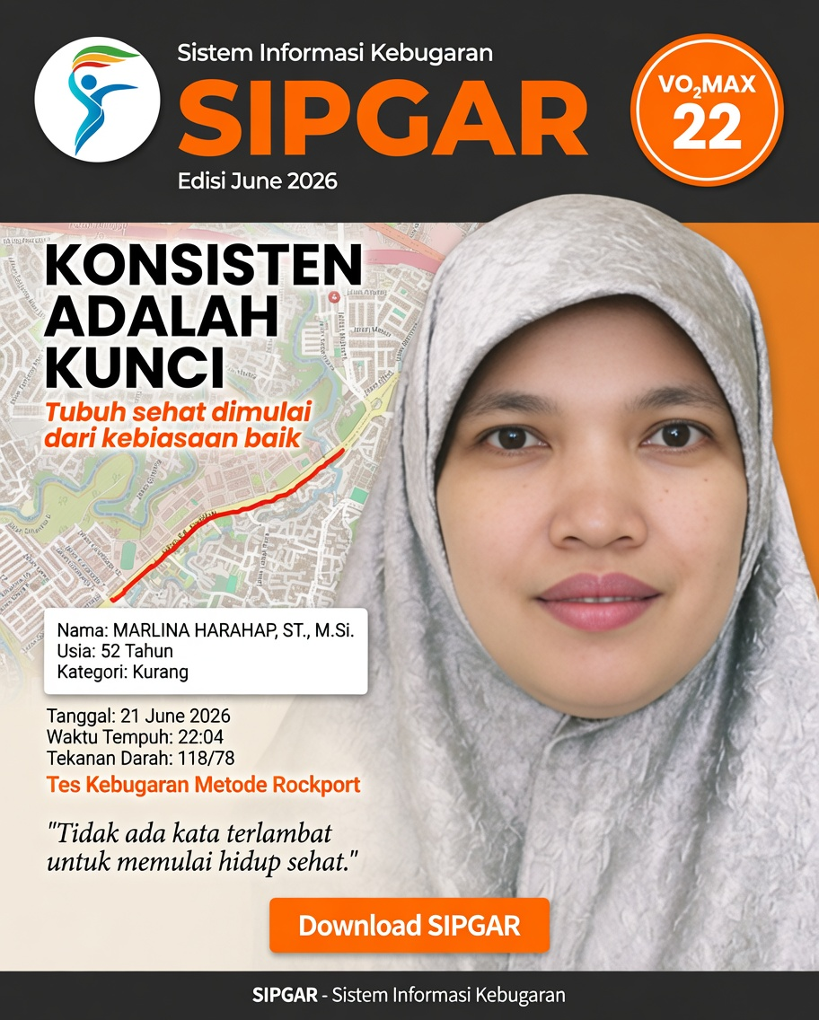 Cover hasil tes kebugaran MARLINA HARAHAP, ST., M.Si.