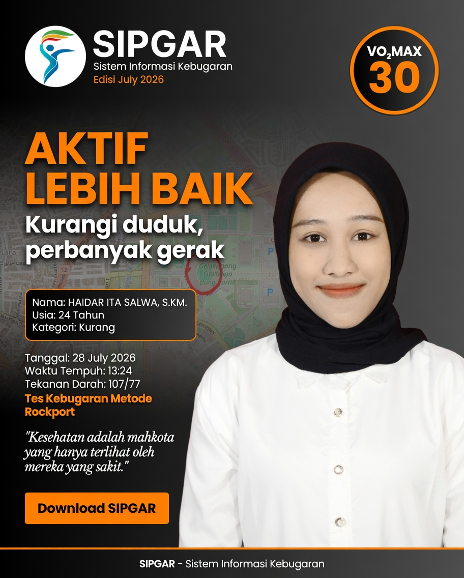 Cover hasil tes kebugaran HAIDAR ITA SALWA, S.KM.