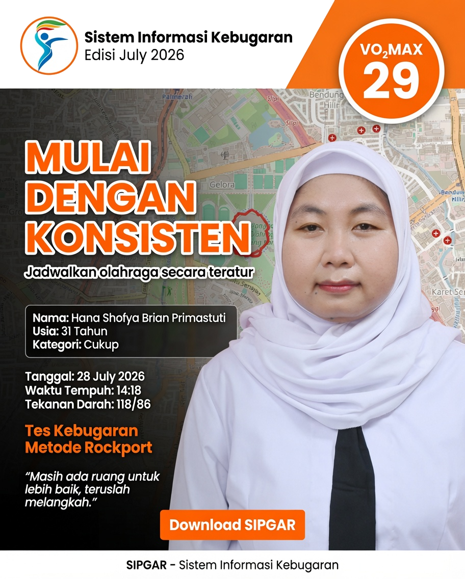 Cover hasil tes kebugaran Hana Shofya Brian Primastuti