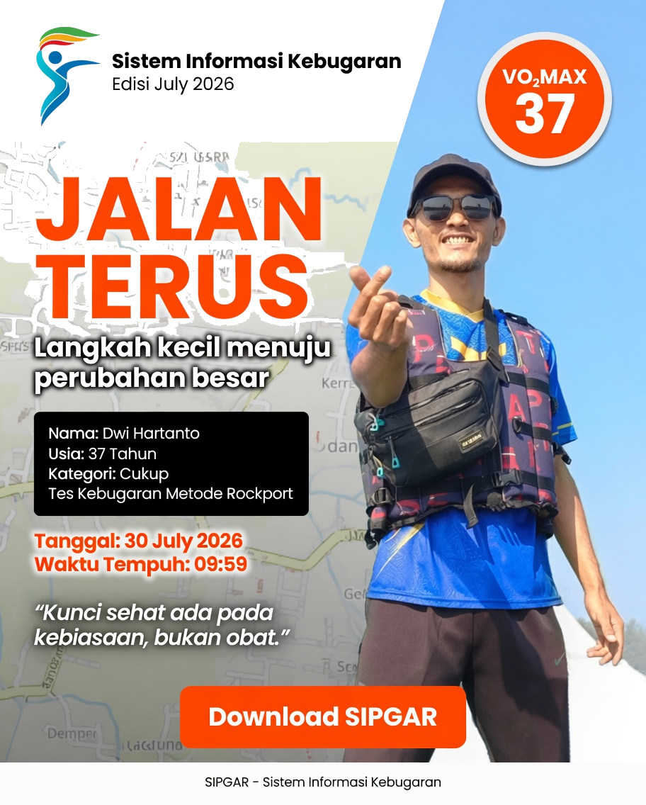 Cover hasil tes kebugaran Dwi Hartanto