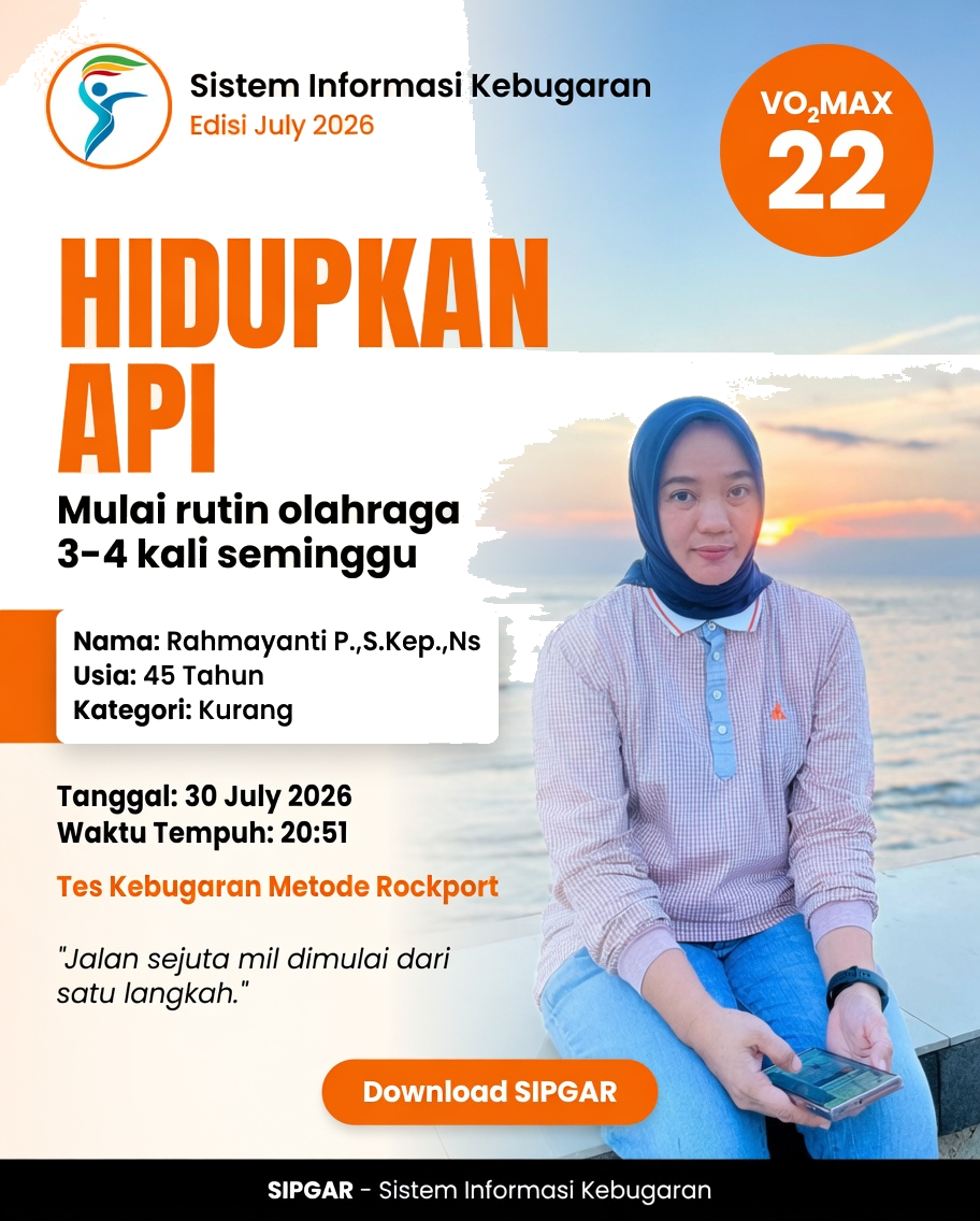 Cover hasil tes kebugaran Rahmayanti P.,S.Kep.,Ns