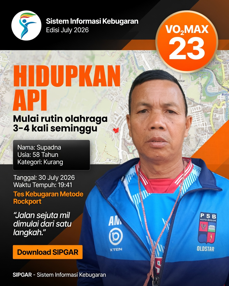 Cover hasil tes kebugaran Supadna