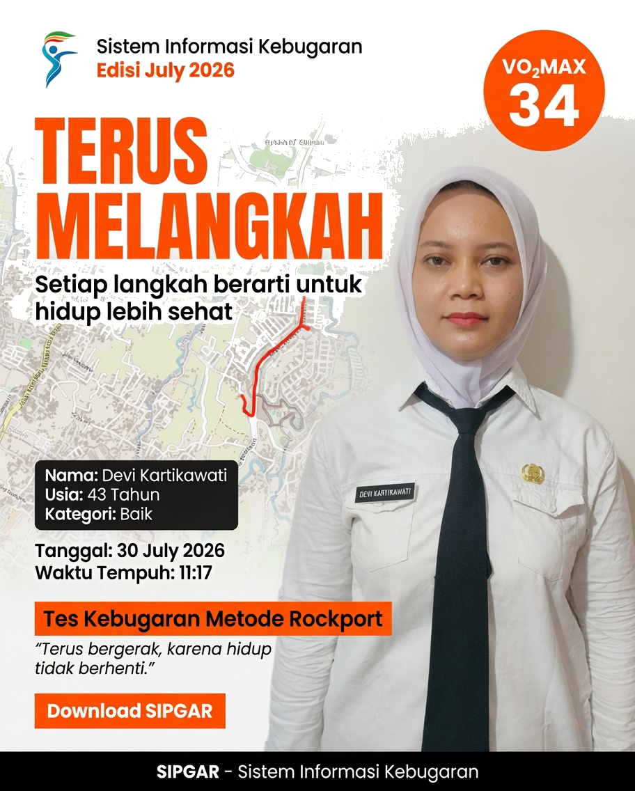 Cover hasil tes kebugaran Devi Kartikawati