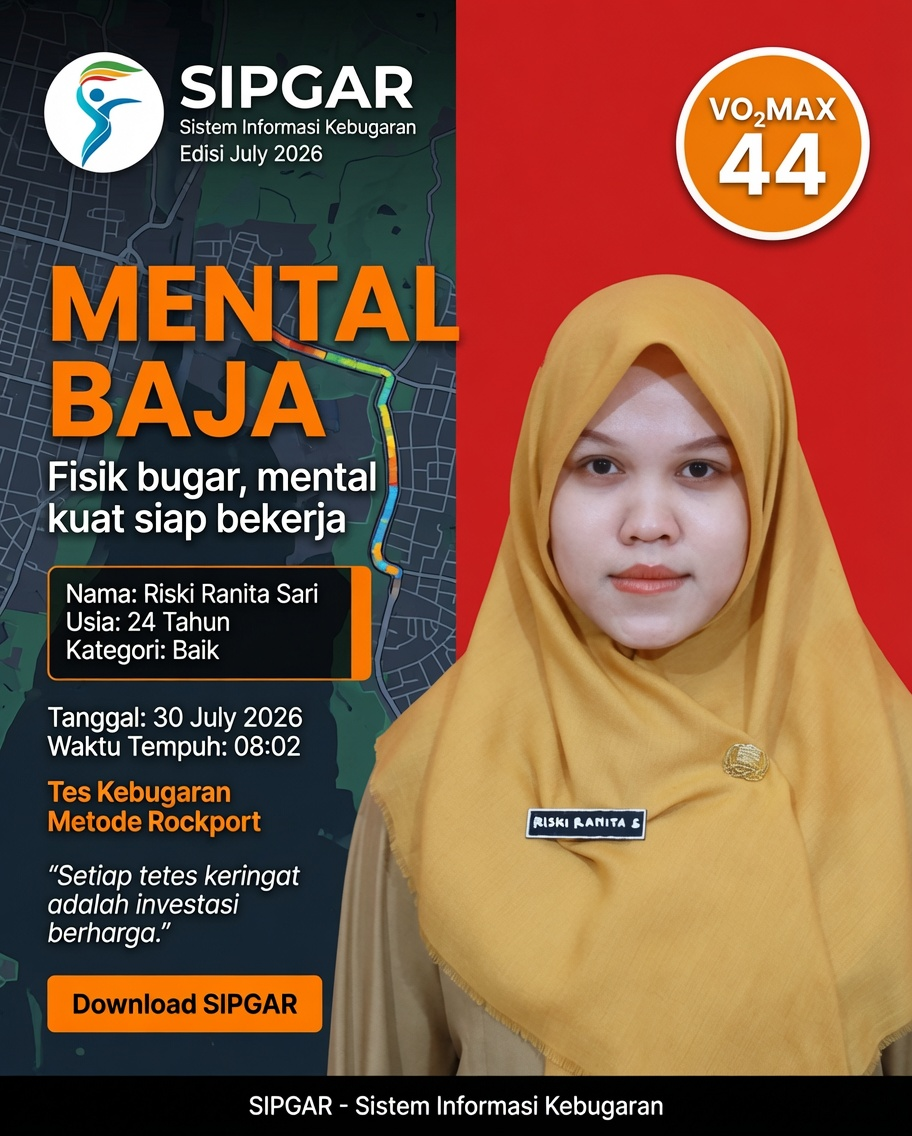 Cover hasil tes kebugaran Riski Ranita Sari