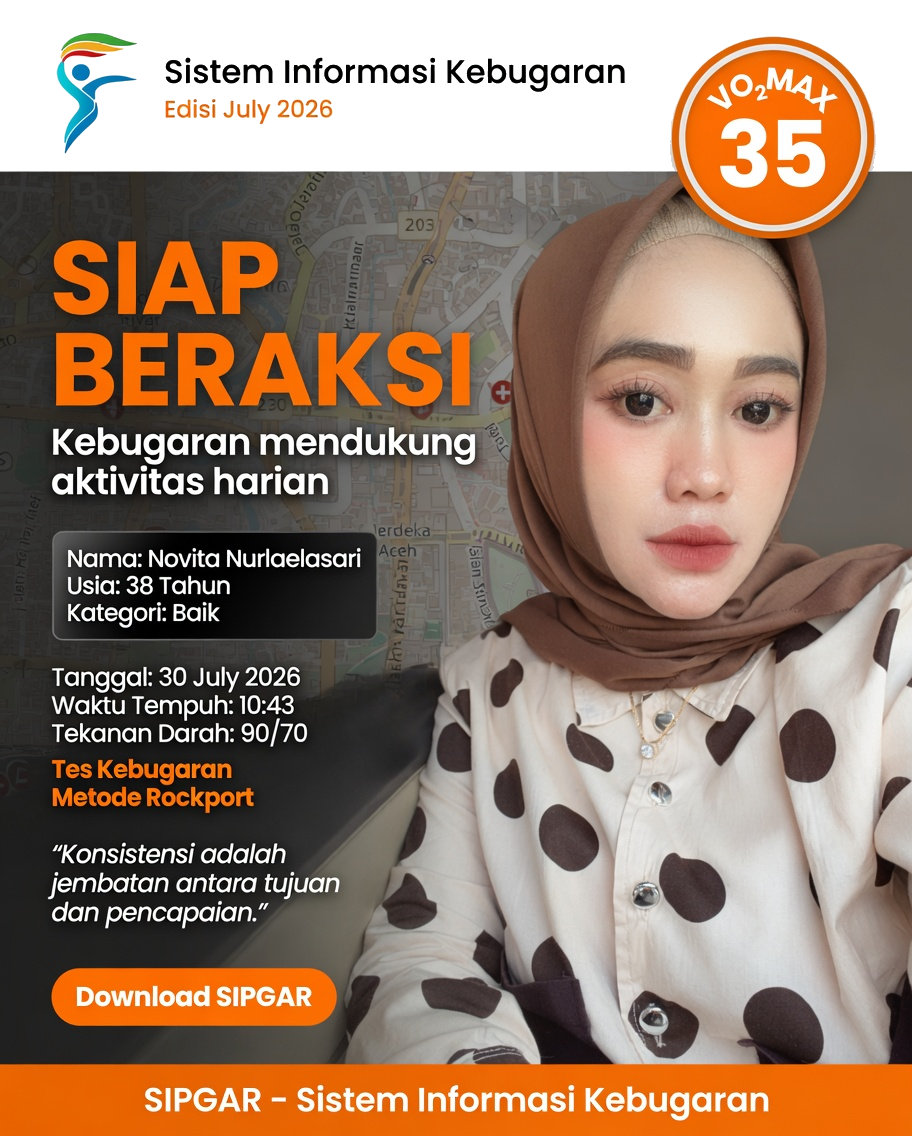 Cover hasil tes kebugaran Novita Nurlaelasari