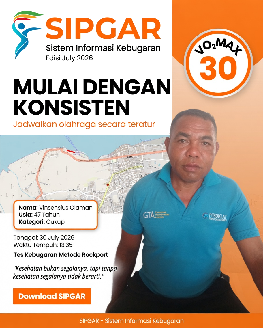Cover hasil tes kebugaran Vinsensius Olaman