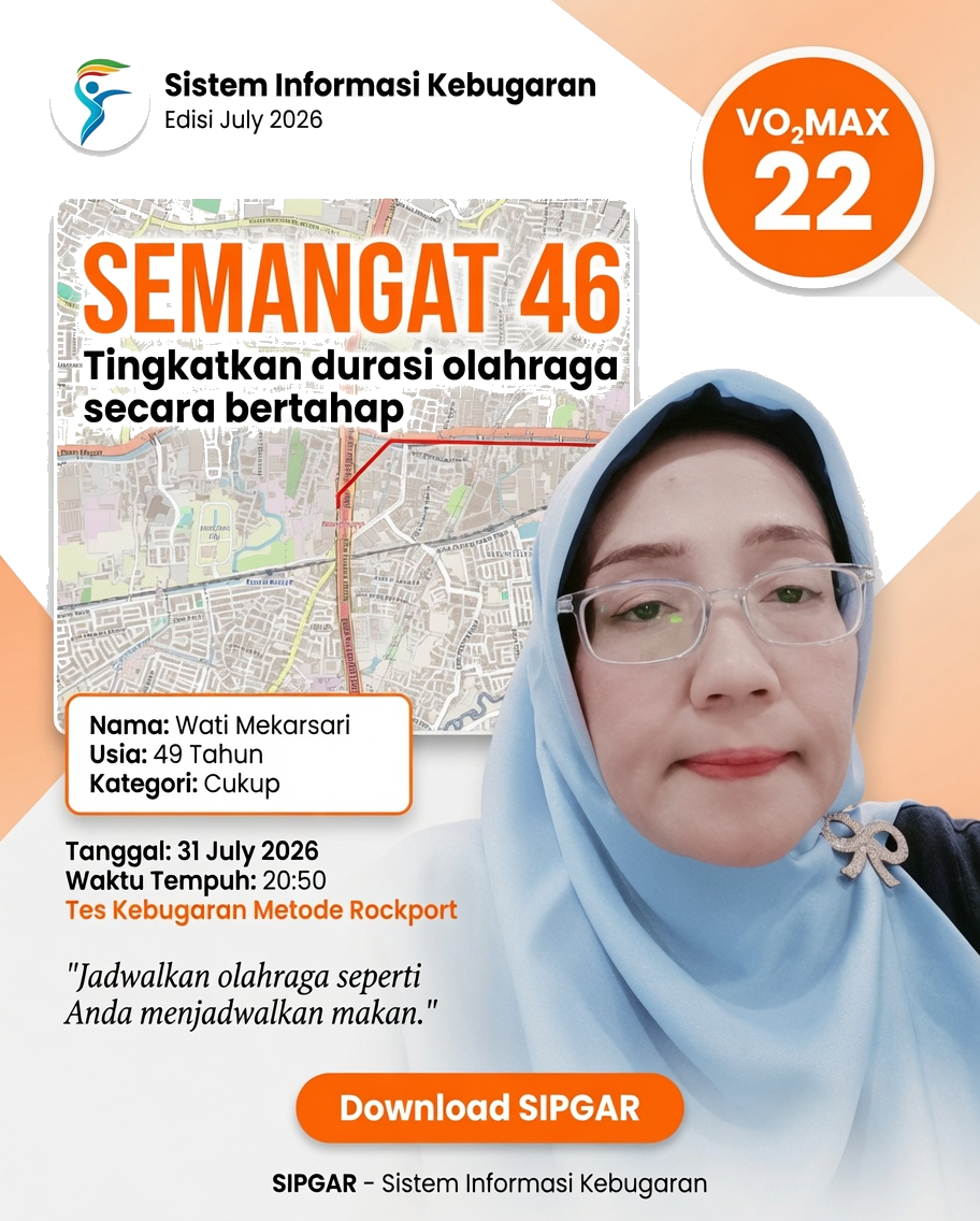 Cover hasil tes kebugaran Wati Mekarsari