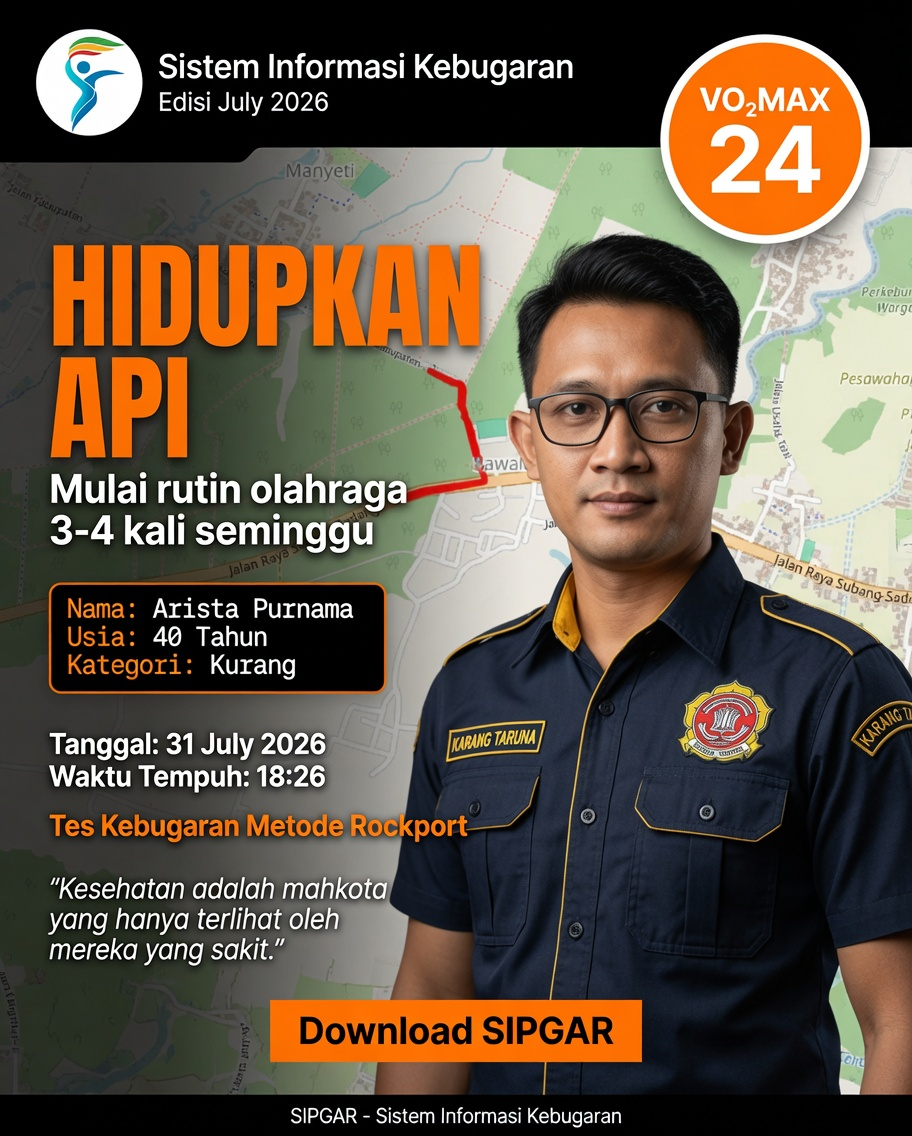 Cover hasil tes kebugaran Arista Purnama