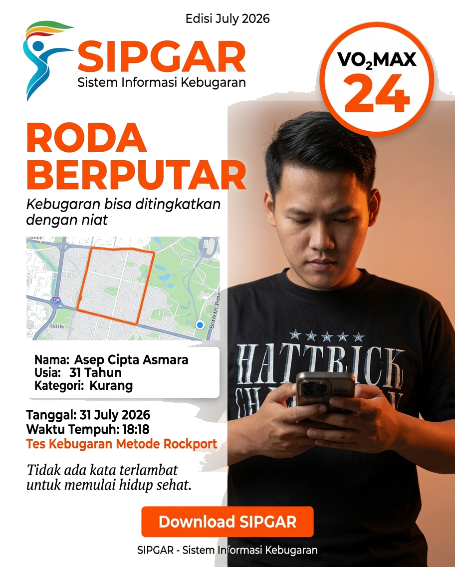 Cover hasil tes kebugaran Asep Cipta Asmara