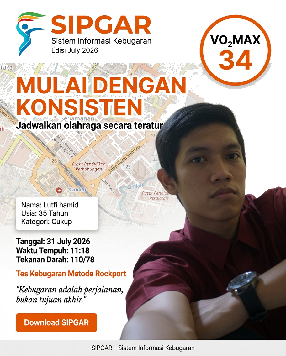 Cover hasil tes kebugaran Lutfi hamid