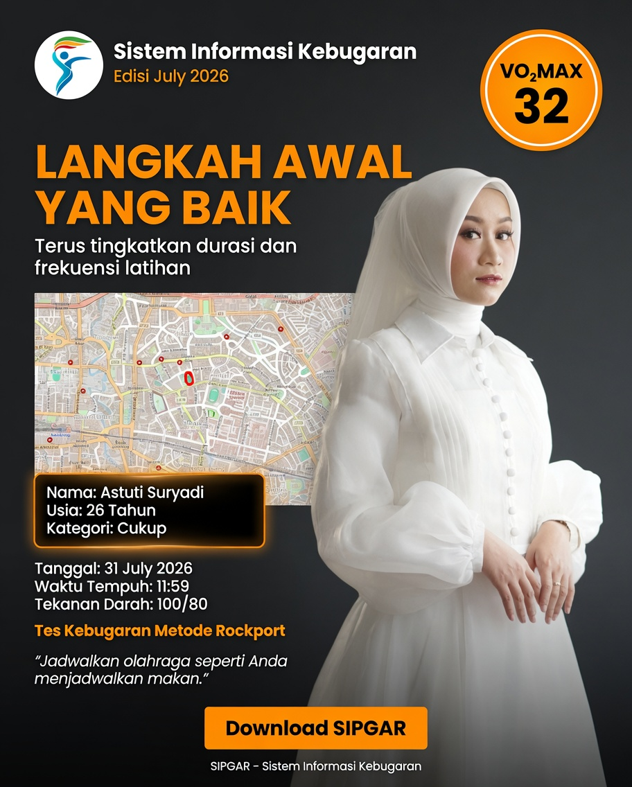 Cover hasil tes kebugaran Astuti Suryadi