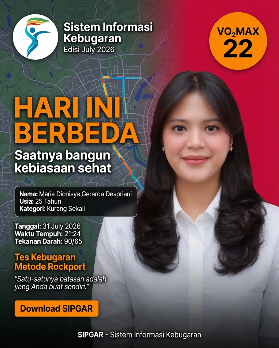 Cover hasil tes kebugaran Maria Dionisya Gerarda Despriani