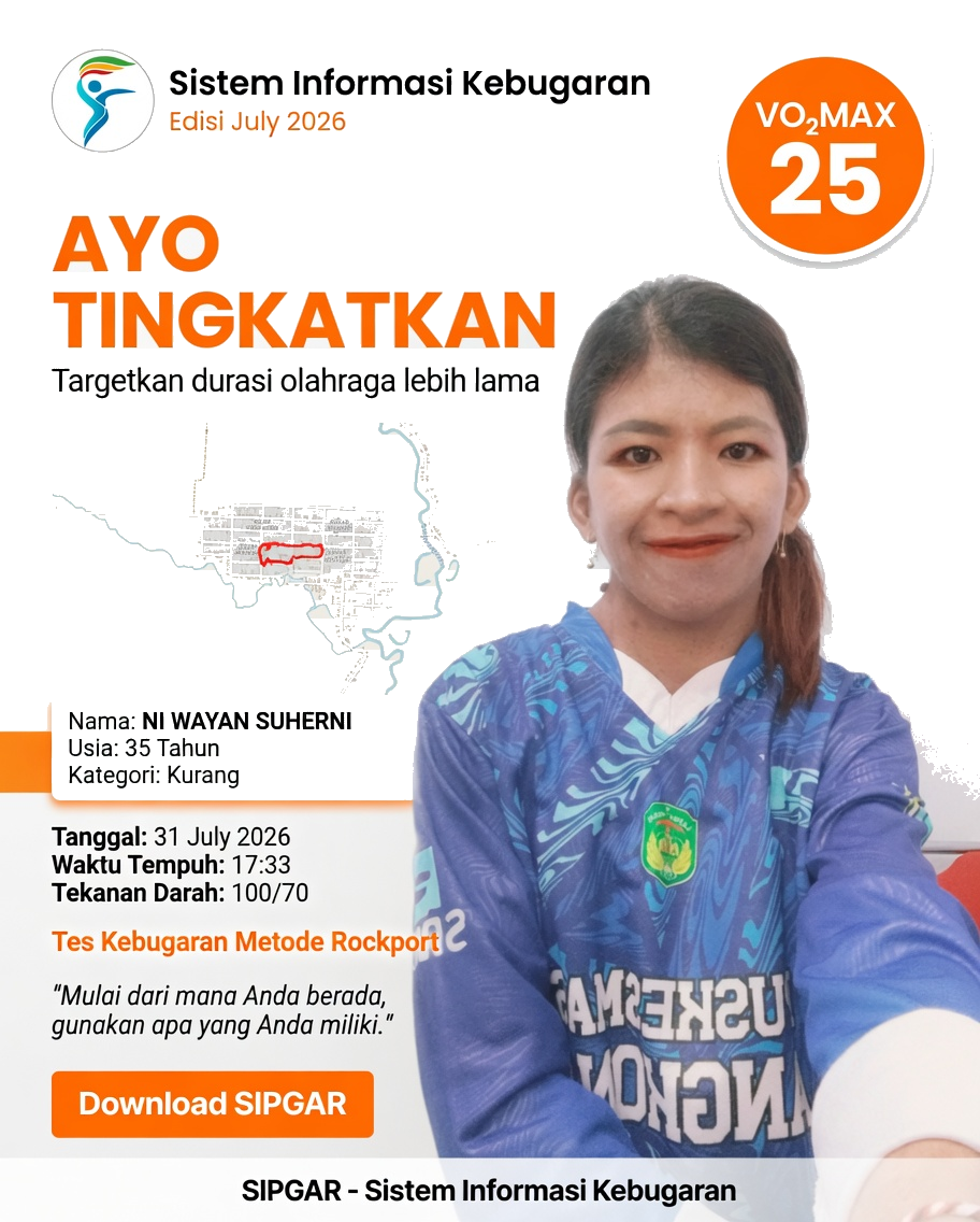 Cover hasil tes kebugaran NI WAYAN SUHERNI