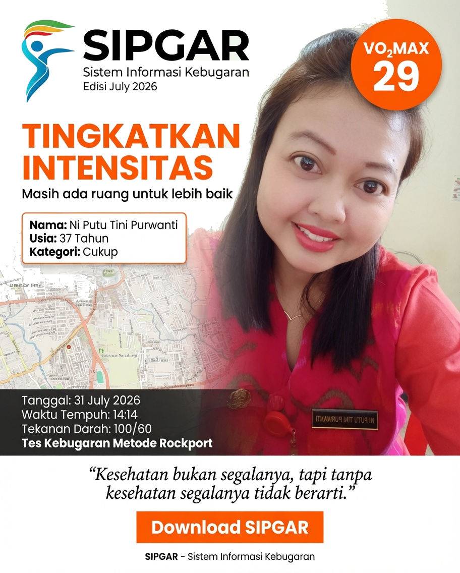 Cover hasil tes kebugaran Ni Putu Tini Purwanti