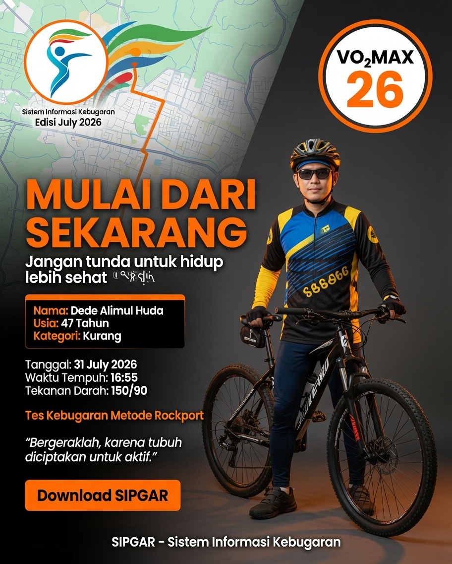 Cover hasil tes kebugaran Dede Alimul Huda