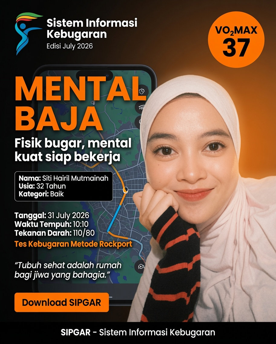 Cover hasil tes kebugaran Siti Hairil Mutmainah