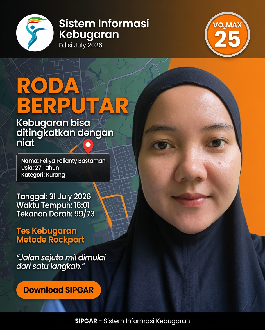Cover hasil tes kebugaran Fellya Falianty Bastaman